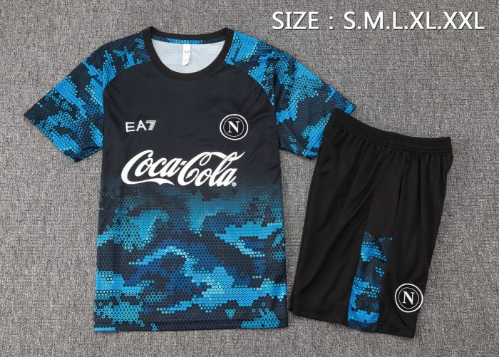 Napoli 24-25 Black Ink Splatter Short Sleeve Training Set - 图片 2