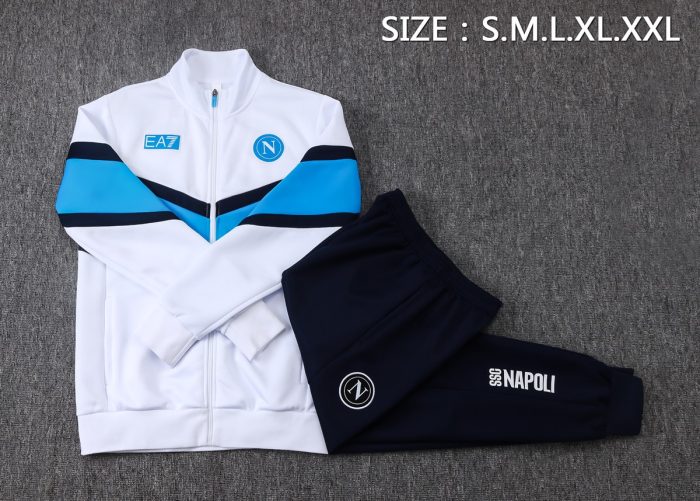 Napoli 2025/26 White Long Zipper Jacket - 图片 2