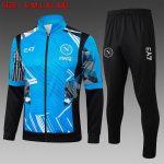 Napoli 24-25 Long Zipper Jacket Lake Blue Spray Print