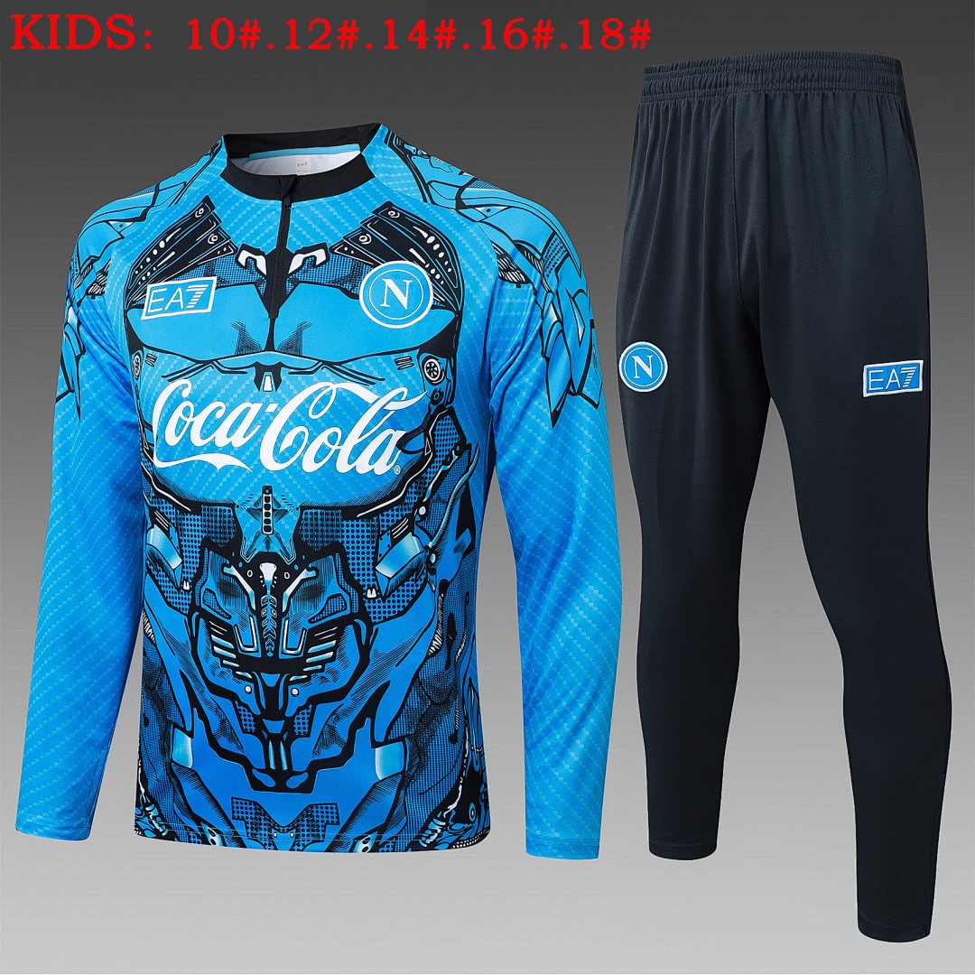JER-6067_1 Napoli Blue Ink Splash Kids' Half-Zip Jacket - 图片 1