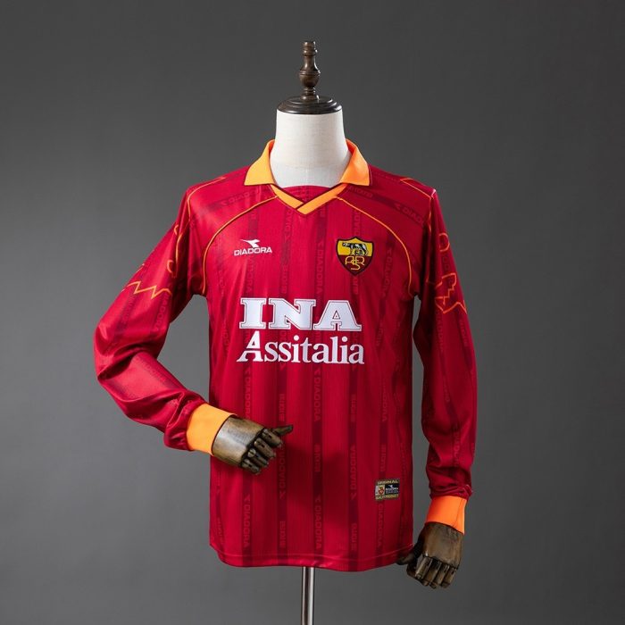 Roma 1999/2000 Home Long-Sleeve Retro Jersey - 图片 3