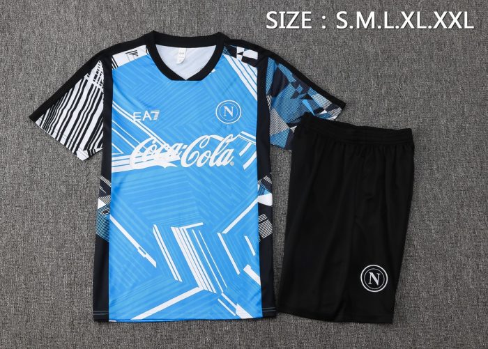 Naples 24-25 Short Sleeve Lake Blue Splatter Training T-Shirt - 图片 2