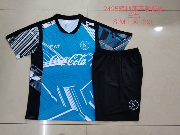 Naples 24-25 Short Sleeve Lake Blue Splatter Training T-Shirt - 图片 9