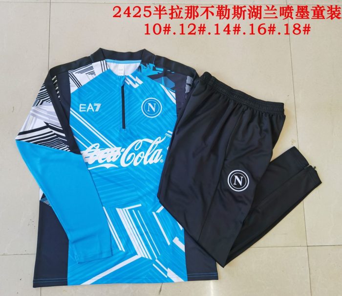 Naples 24-25 Half-Zip Jacket Kids Blue Spray Print - 图片 4