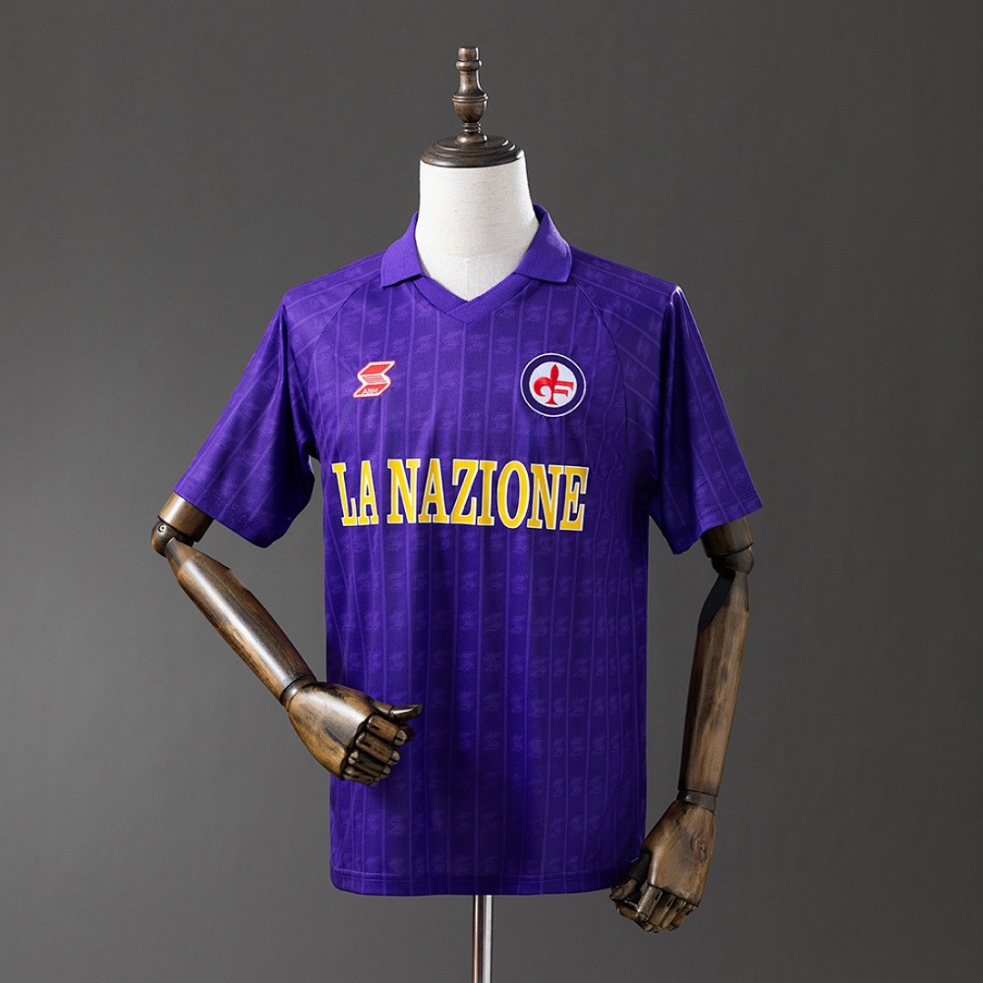 JER-6133_1 Fiorentina 1989/1990 Home Retro Shirt - 图片 1
