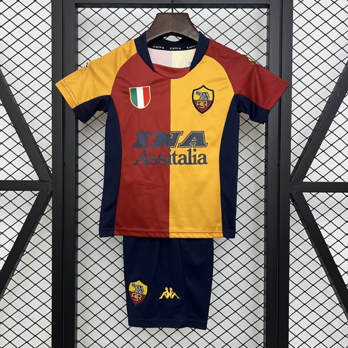 Roma 2001/2002 Home Kids Jersey - 图片 9