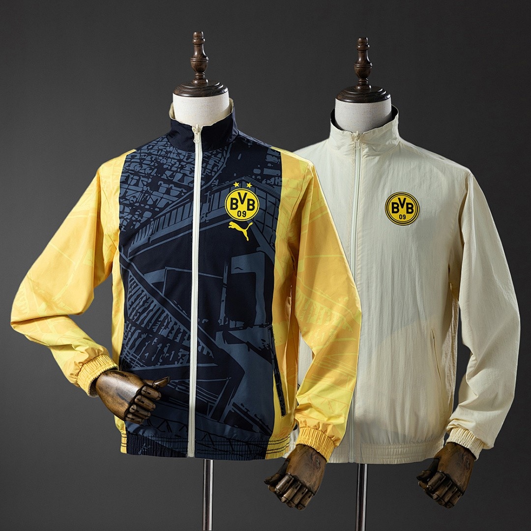 Borussia Dortmund Reversible Jacket Windbreaker - Black & Beige