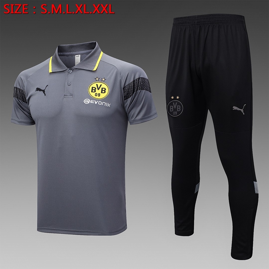 JER-6329_1 Borussia Dortmund 23-24 Grey Polo - 图片 1