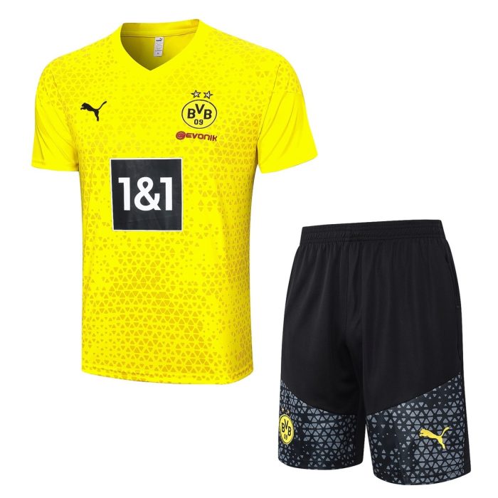 Borussia Dortmund 23-24 Yellow Short Sleeve Training Shirt - 图片 2