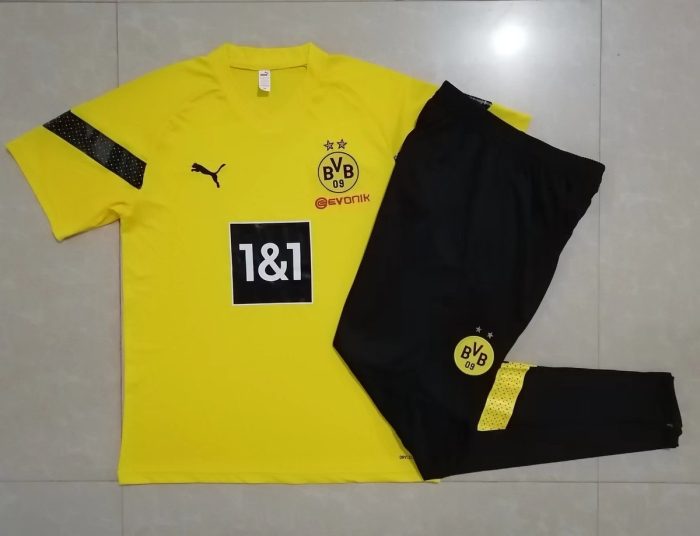 Borussia Dortmund 22-23 Yellow Short Sleeve Training Suit (with Pants) - 图片 6