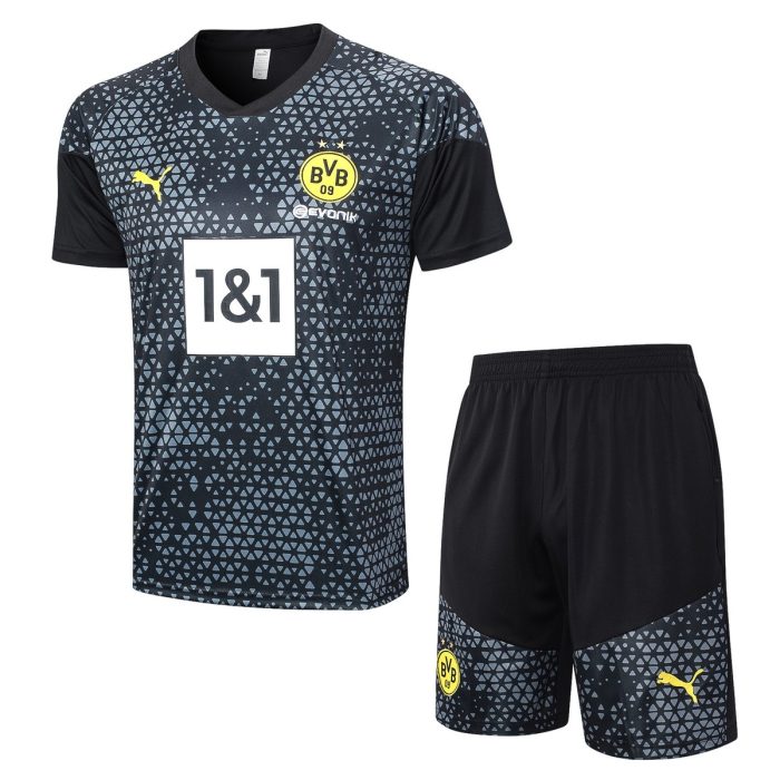 Borussia Dortmund 23-24 Black Short Sleeve Training Shirt - 图片 2