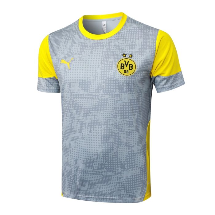 Borussia Dortmund Light Grey Splatter Print Short Sleeve Training Shirt - 图片 8