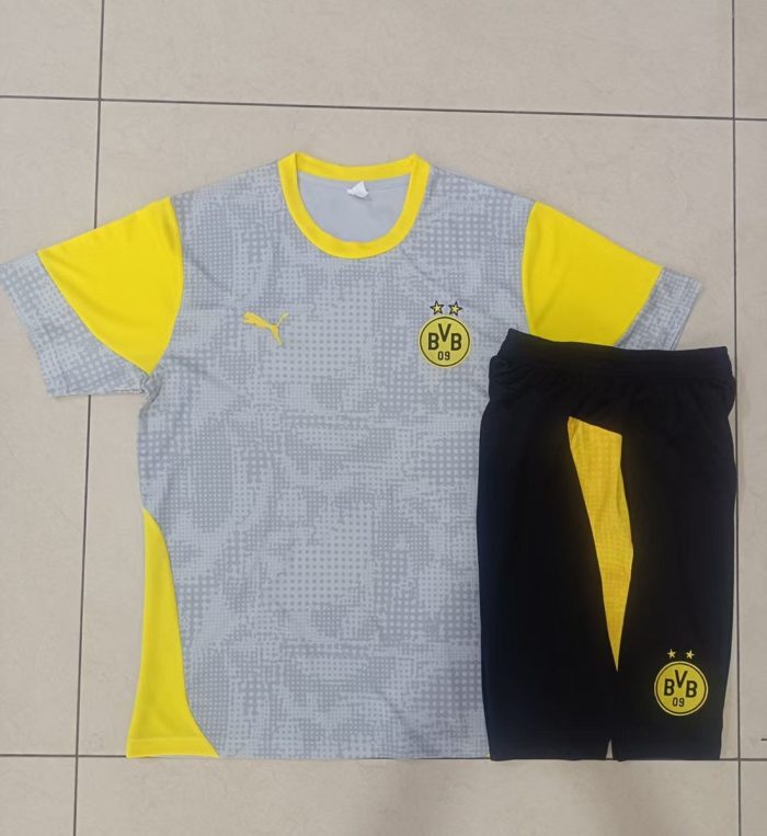 Borussia Dortmund Light Grey Splatter Print Short Sleeve Training Shirt - 图片 9