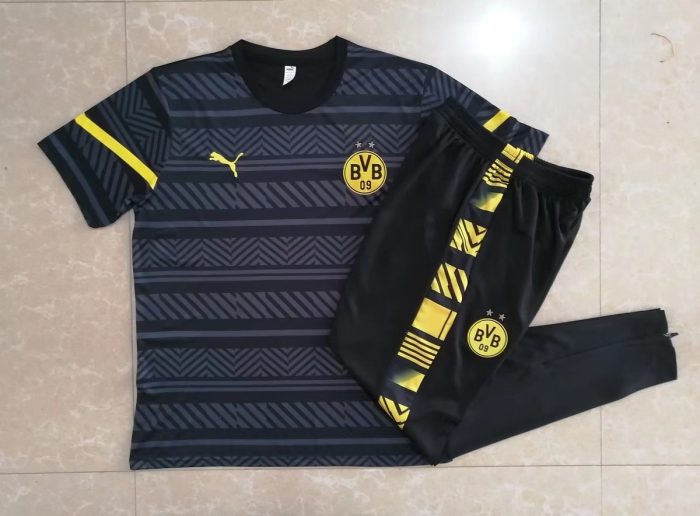 Borussia Dortmund 22/23 Short Sleeve Full Body Splatter Gray Training Suit - 图片 9