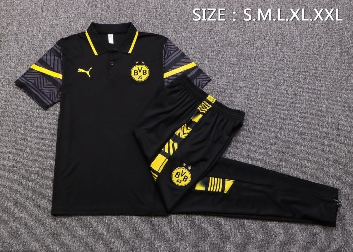 Borussia Dortmund 22/23 Polo Shirt Black - 图片 6