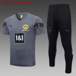 Borussia Dortmund 22-23 Grey Short Sleeve Training Suit - 图片 5