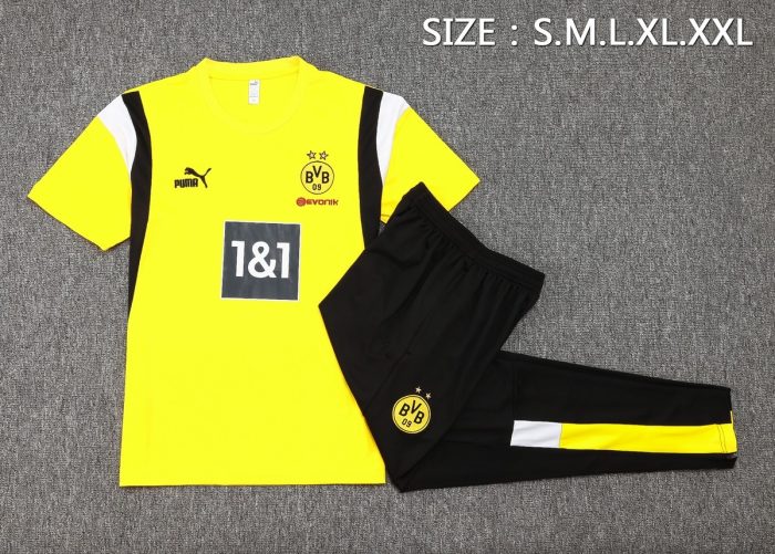 Borussia Dortmund 23-24 Yellow Short Sleeve Training Suit - 图片 2