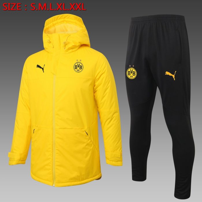 2021 Borussia Dortmund Yellow Cotton Jacket - 图片 2