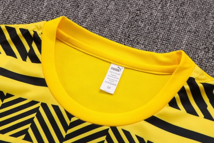 Borussia Dortmund 22-23 Yellow Printed Short Sleeve Training Set with 5-Inch Shorts - 图片 6