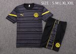 Borussia Dortmund 22/23 Black Short Sleeve Training Suit with 5-Point Shorts - 图片 7