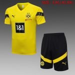 Borussia Dortmund 22-23 Yellow Short Sleeve Training Set with 5-Inch Shorts