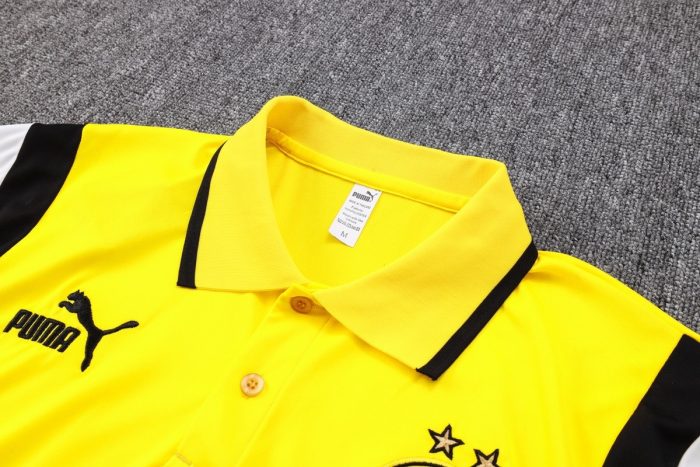 Borussia Dortmund 23-24 Yellow Polo Shirt (White Black Shoulder) - 图片 6