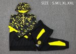 Borussia Dortmund 23-24 Half-Zip Hoodie Black Spray Print - 图片 2