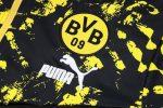 Borussia Dortmund 23-24 Half-Zip Hoodie Black Spray Print - 图片 6