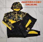 Borussia Dortmund 23-24 Half-Zip Hoodie Black Spray Print - 图片 9
