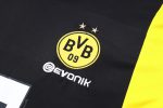 Borussia Dortmund 23-24 Black Short Sleeve Training Suit with White and Yellow Shoulder Trim and Pants - 图片 5