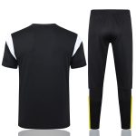 Borussia Dortmund 23-24 Black Short Sleeve Training Suit with White and Yellow Shoulder Trim and Pants - 图片 6