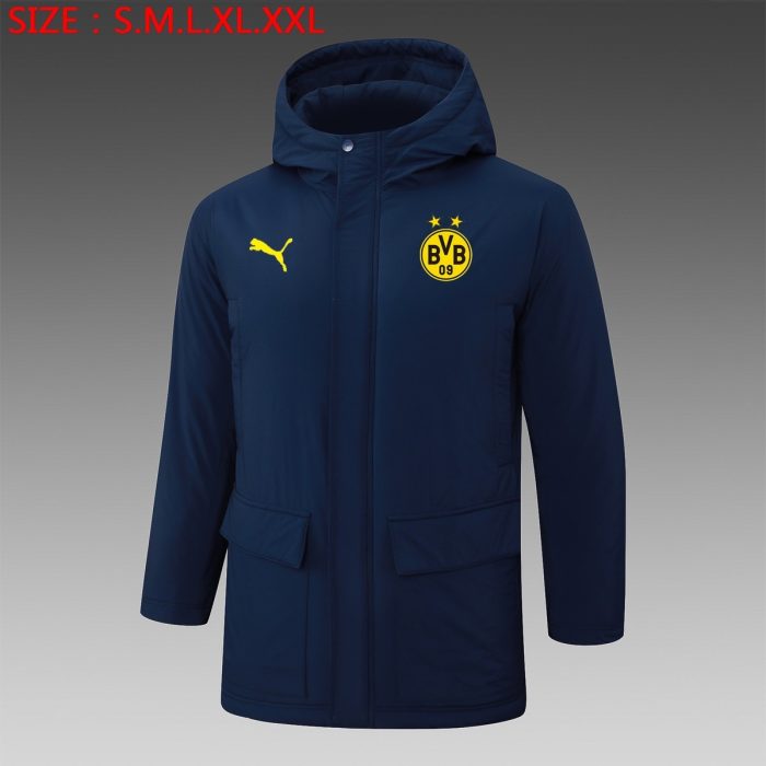 Borussia Dortmund 24/25 Cotton Jacket Navy Blue - 图片 2