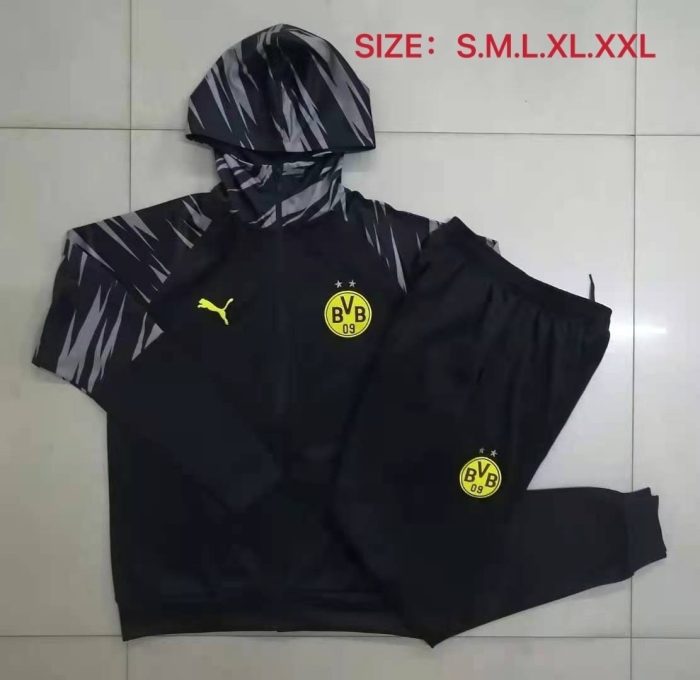 Borussia Dortmund 2021 Long Zip Hoodie Black - 图片 9