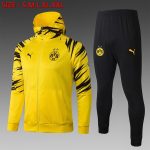 2021 Borussia Dortmund Yellow Long Zip Jacket with Hood S-2XL
