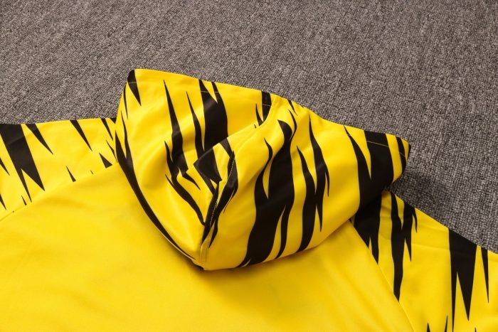 2021 Borussia Dortmund Yellow Long Zip Jacket with Hood S-2XL - 图片 4