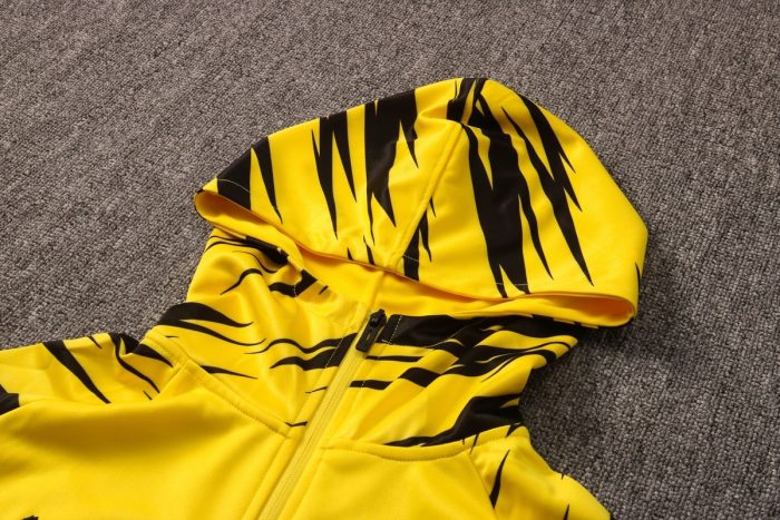 2021 Borussia Dortmund Yellow Long Zip Jacket with Hood S-2XL - 图片 6