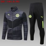 Borussia Dortmund 22/23 Long Zipper Jacket Black Grey