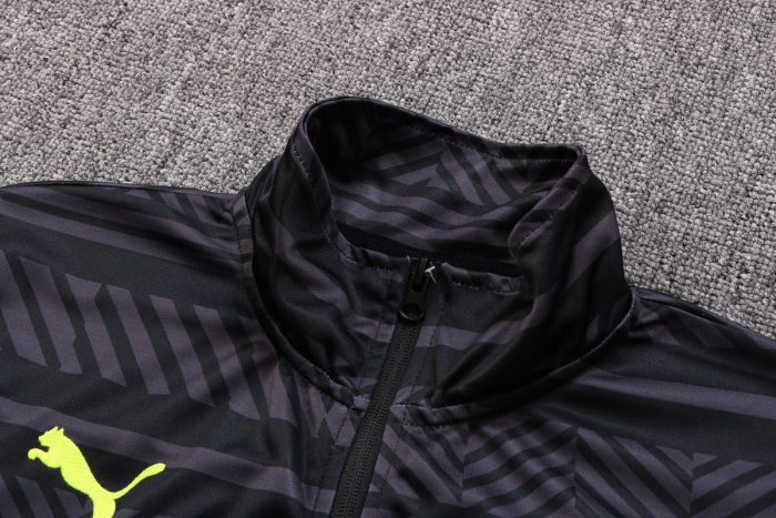Borussia Dortmund 22/23 Long Zipper Jacket Black Grey - 图片 7
