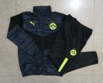 Borussia Dortmund 22/23 Long Zipper Jacket Black Grey - 图片 9