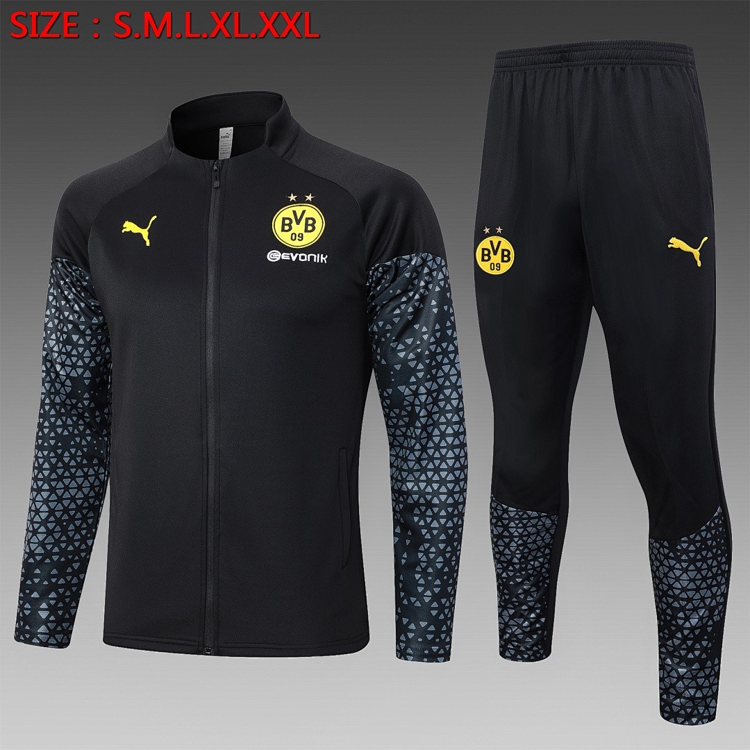 Borussia Dortmund 23-24 Black Long Zipper Jacket