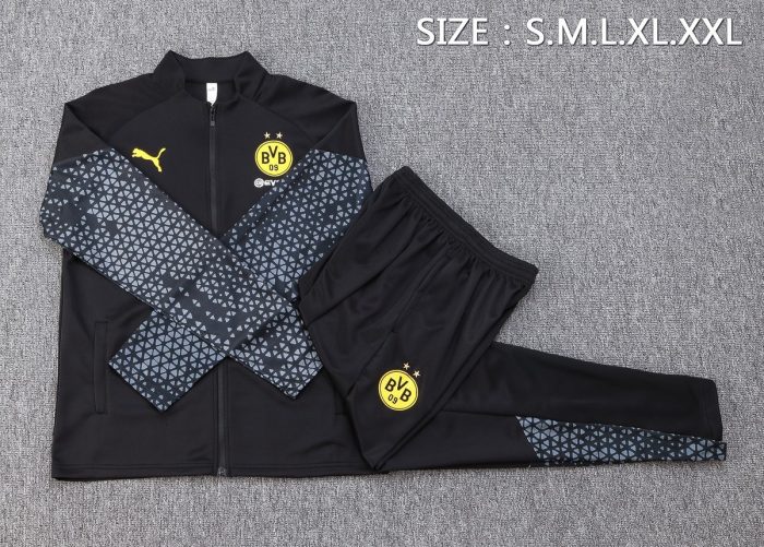 Borussia Dortmund 23-24 Black Long Zipper Jacket - 图片 2