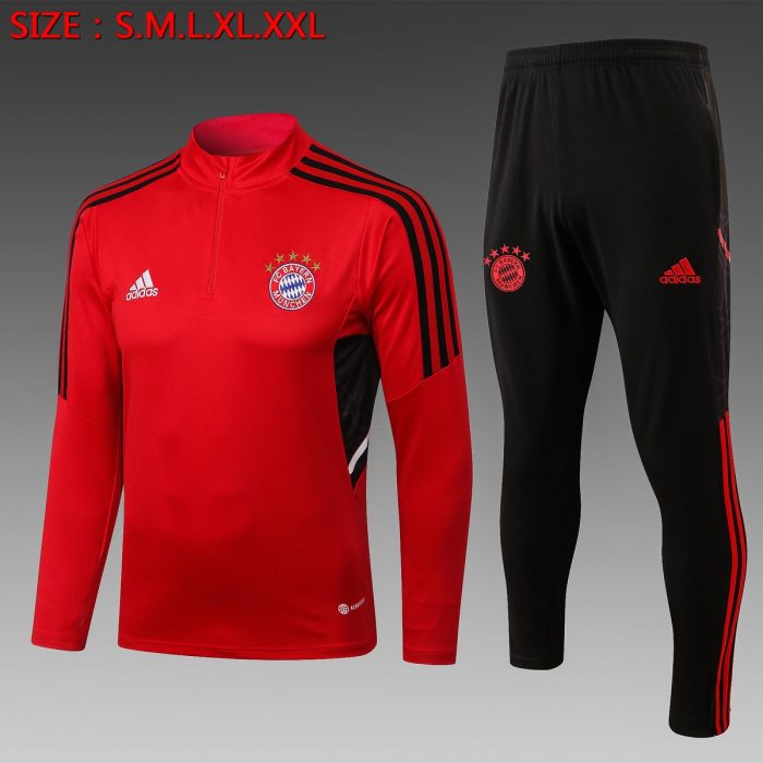 Bayern Munich 22/23 Red Half-Zip Jacket - 图片 8