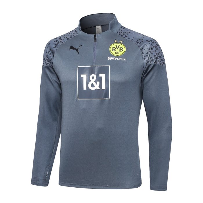 Borussia Dortmund 23-24 Half-Zip Grey - 图片 4