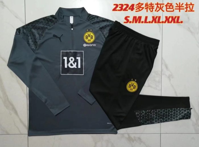 Borussia Dortmund 23-24 Half-Zip Grey - 图片 9