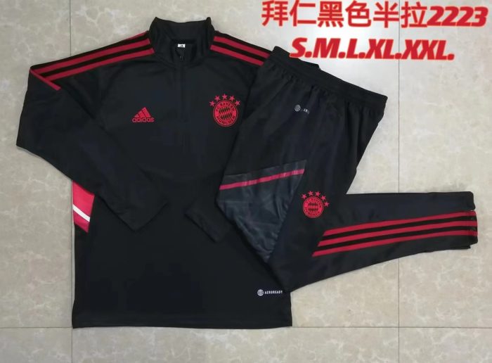 Bayern Munich 22-23 Half Zip Jacket Black - 图片 9