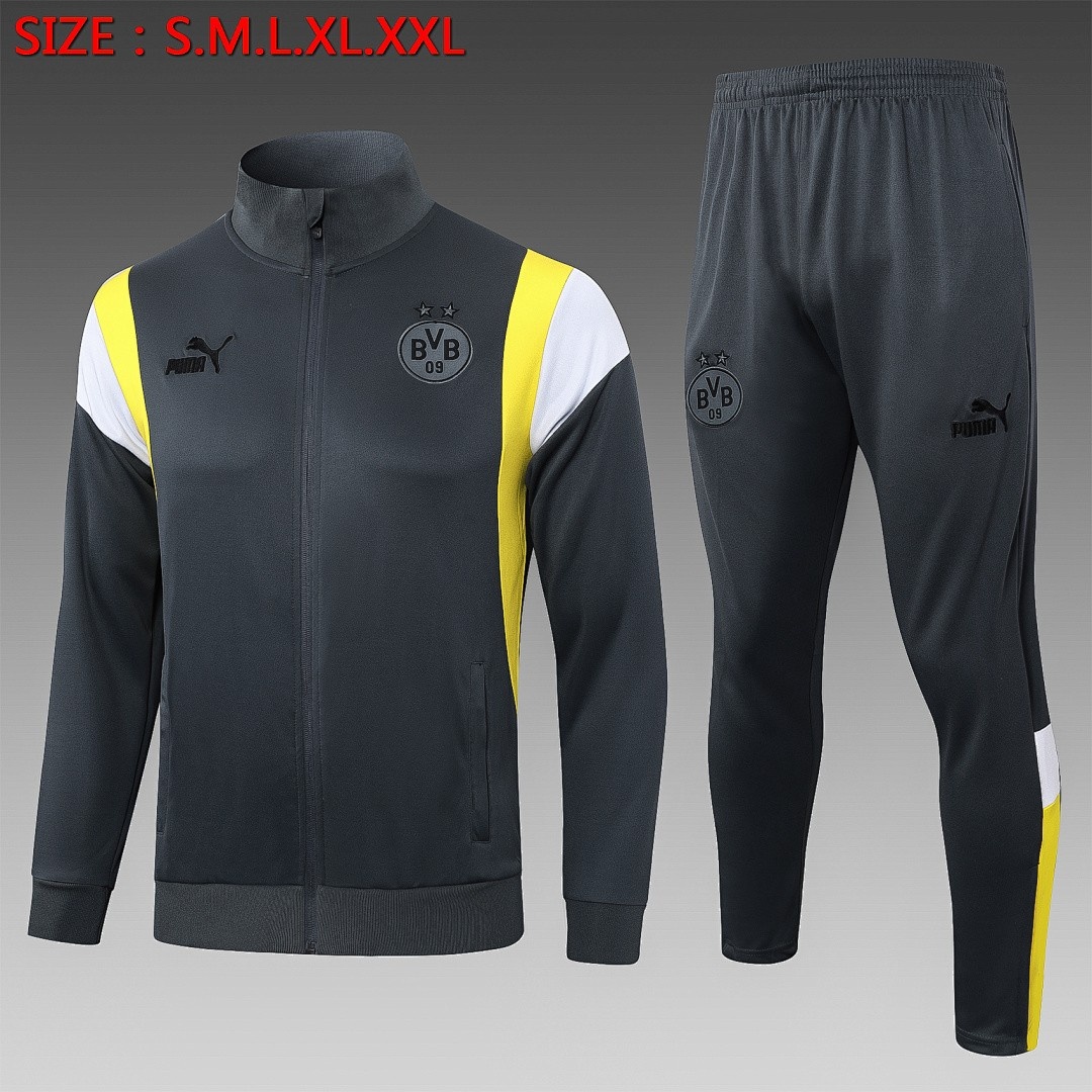 Borussia Dortmund 23-24 Grey Long Zipper Jacket