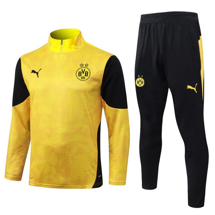 Borussia Dortmund Yellow Splatter Half-Zip Jacket - 图片 8
