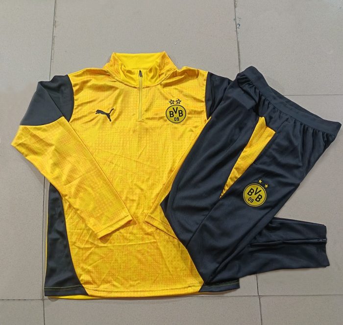 Borussia Dortmund Yellow Splatter Half-Zip Jacket - 图片 9