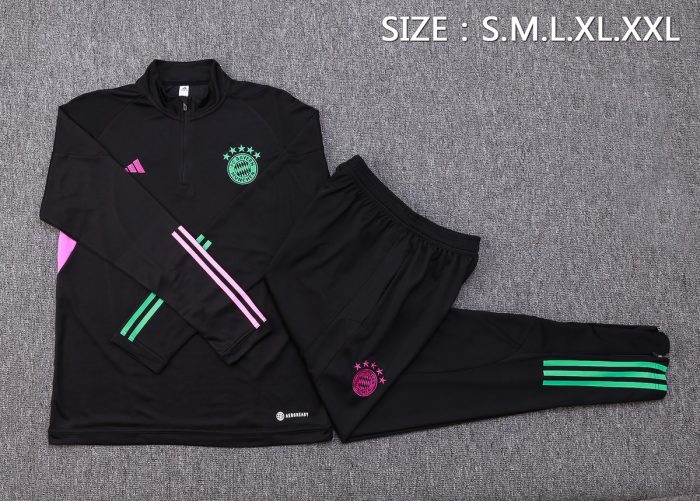Bayern Munich 23-24 Half Zip Jacket Black - 图片 2