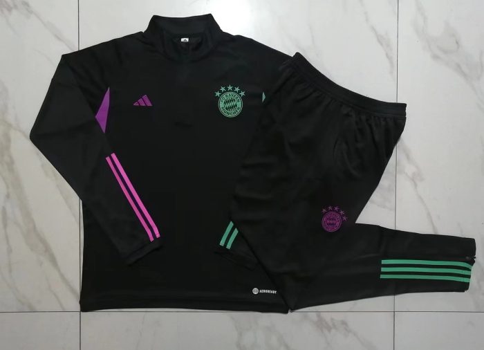 Bayern Munich 23-24 Half Zip Jacket Black - 图片 9